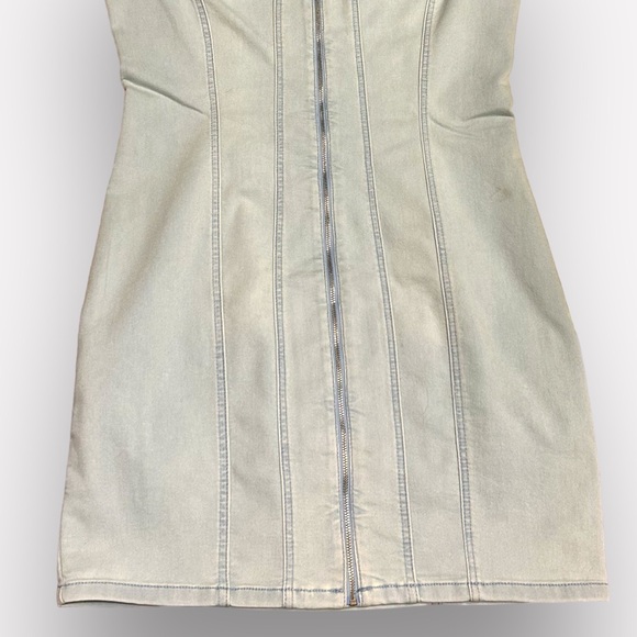 G by GUESS Women's Kaori Denim Moto Bodycon Zip Dress | NWT 🏷️ - Picture 2 of 6